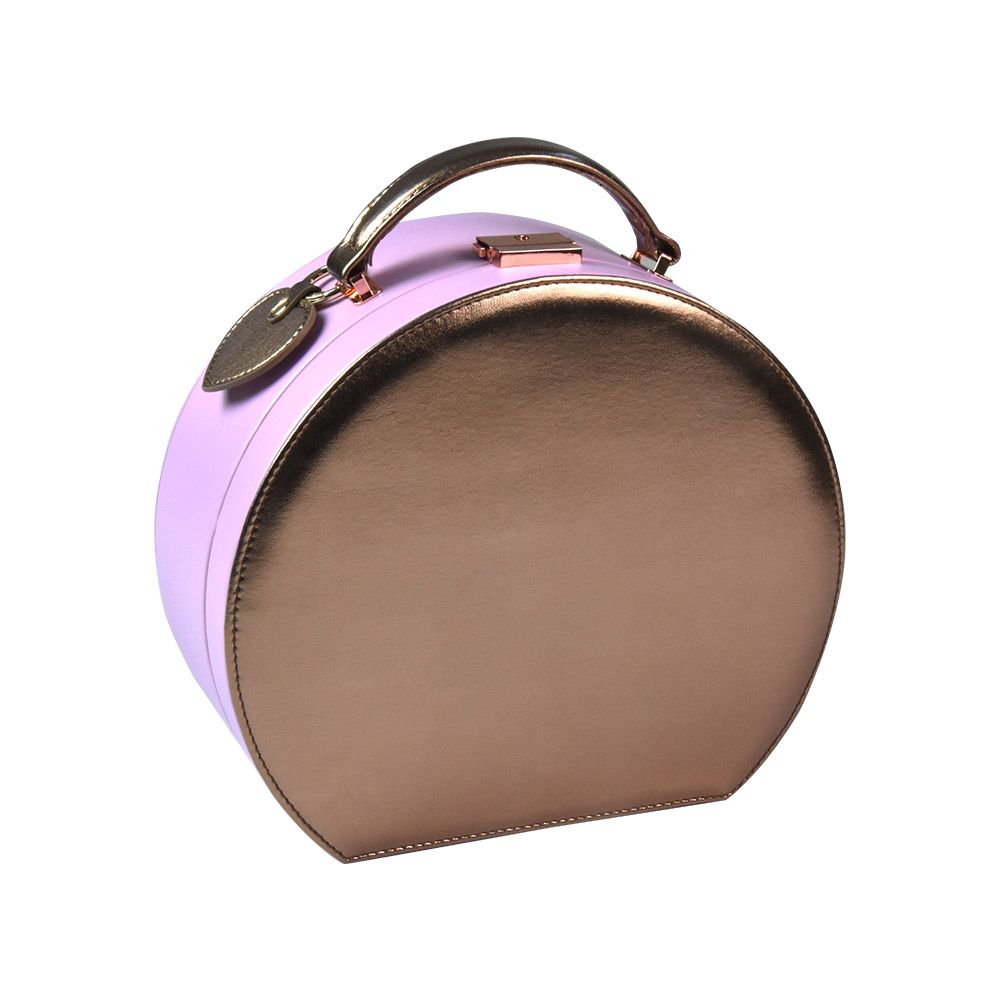 Wholesale Custom Portable Pink Gift Box with Handle and Tag